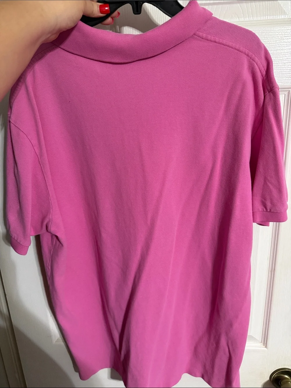 Polo by Ralph Lauren Men’s Bright Pink Polo with Green Pony